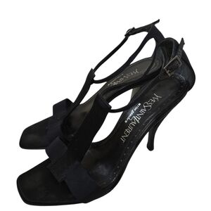 Vintage Yves Saint Laurent Black Stiletto Heels Size 37.5